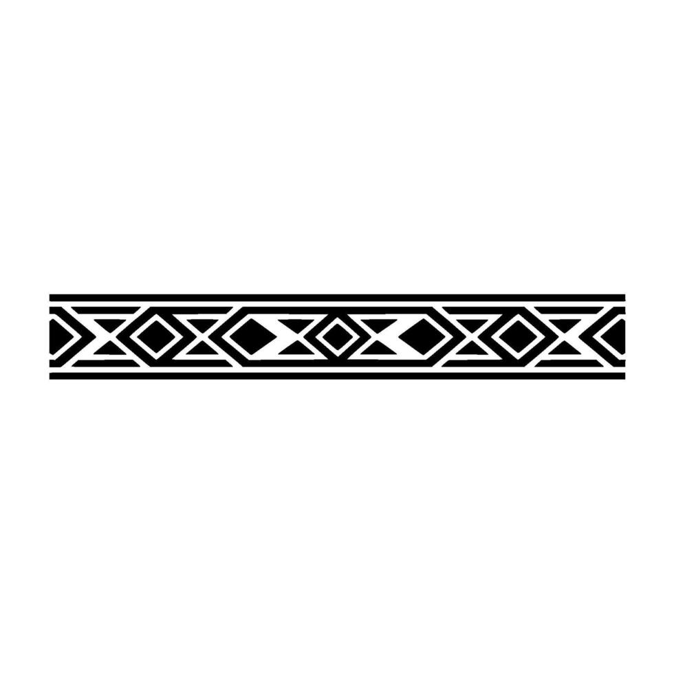 Geometric Border Black White Pattern On White Background vector
