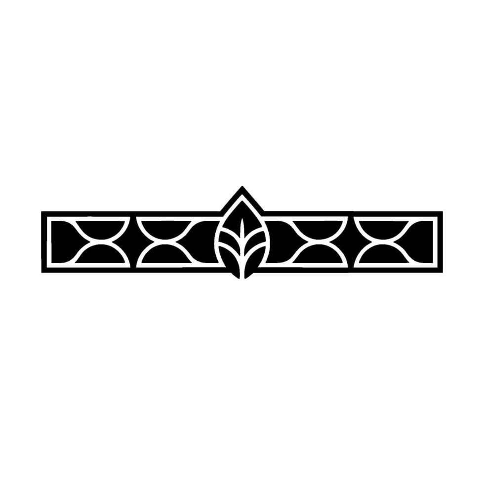 Minimalist Leaf Border Geometric Line Art Element For Branding vector