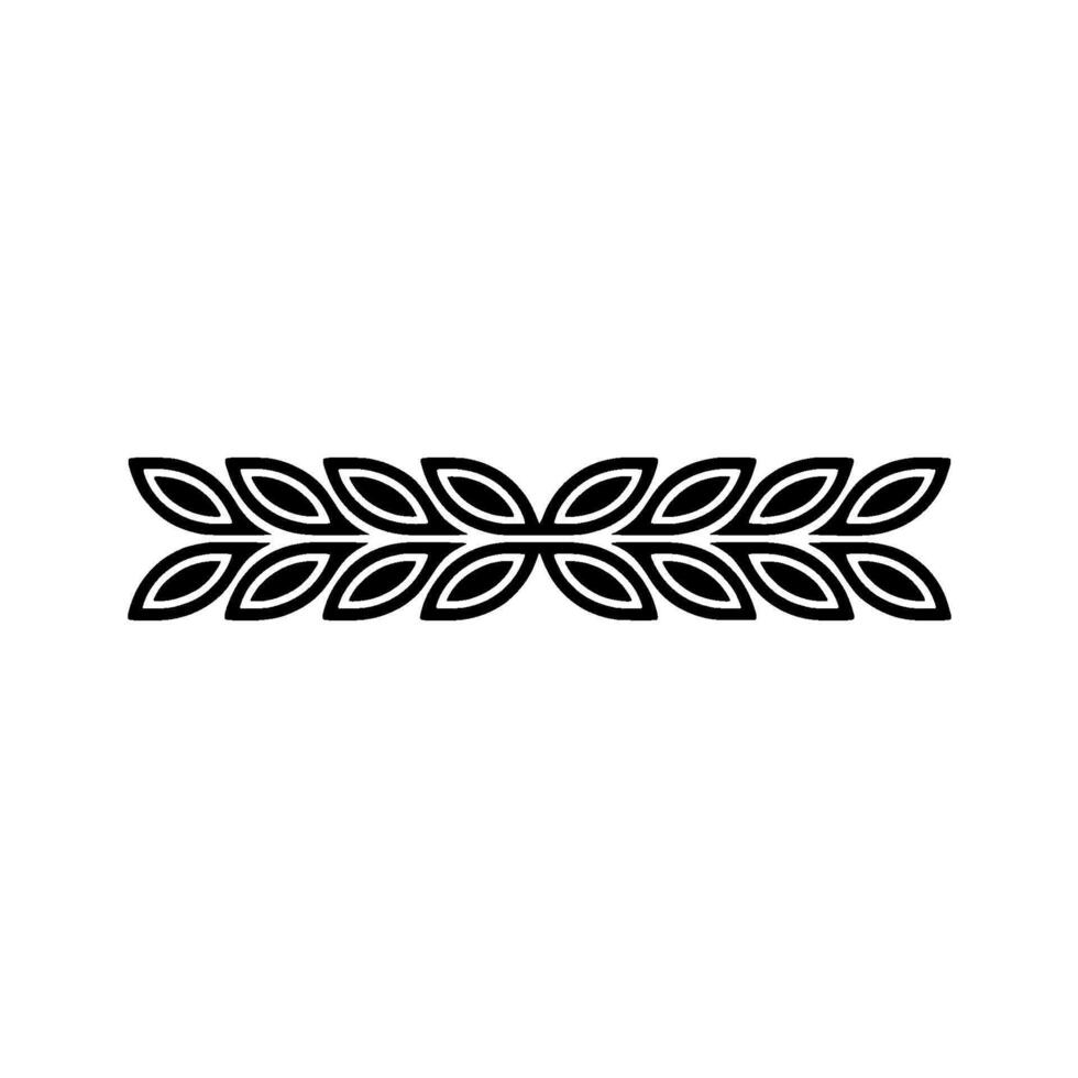 Minimalist Leaf Garland Black Outline Illustration On White vector