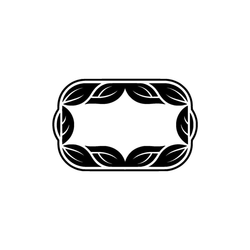 Elegant Floral Frame, Black And White Minimalist vector