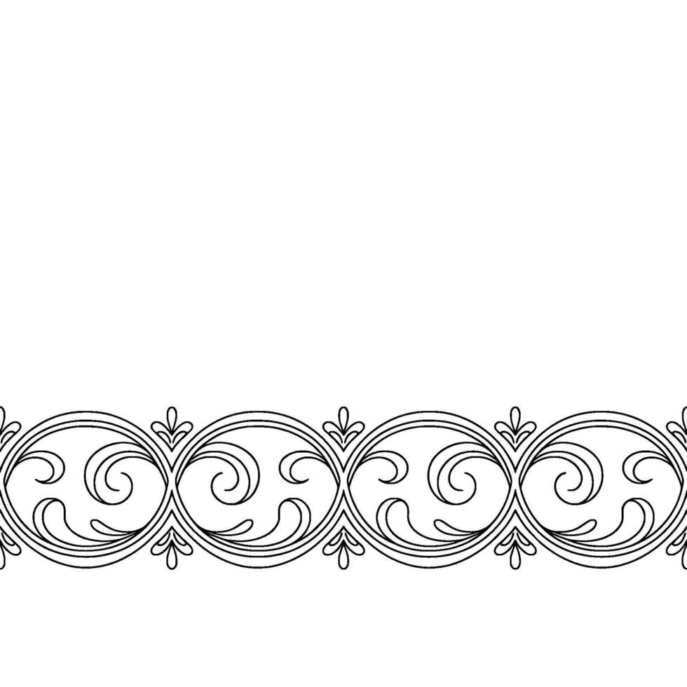 Ornate Black And White Border For Decoration vector