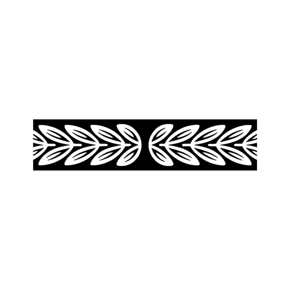 Elegant Silver Leaf Pattern On Black, Decorative Border vector