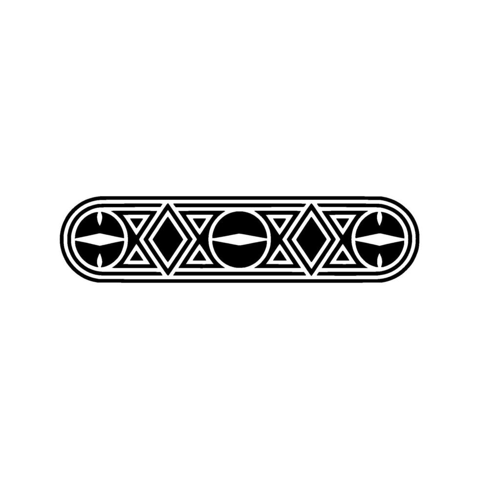 Geometric Black And White Decorative Border Element - Pattern vector