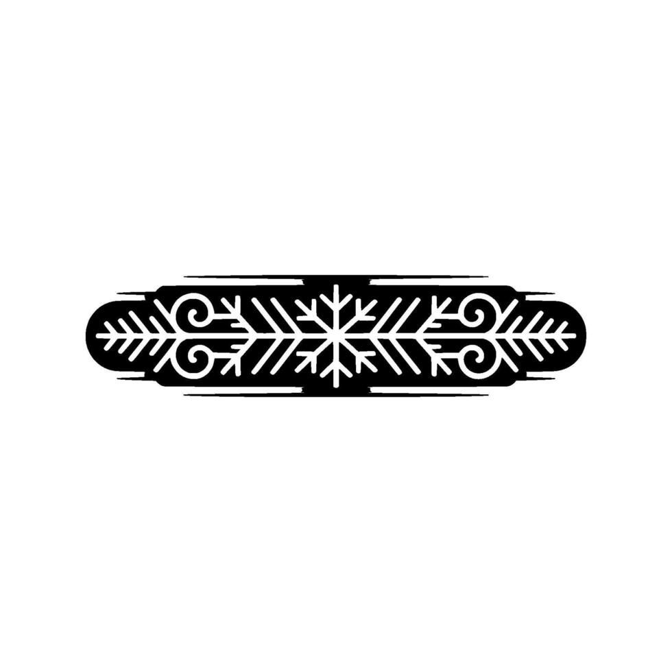 Minimalist Snowflake Emblem On White Background - Winter vector