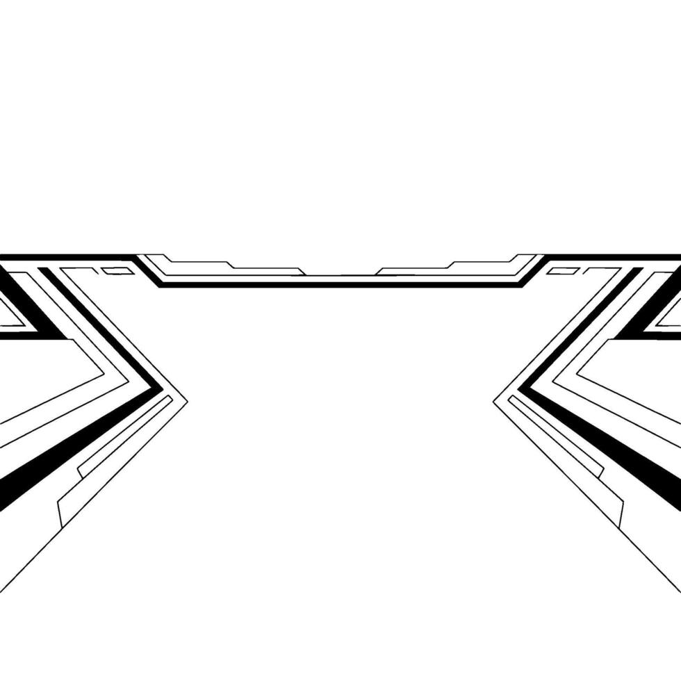 Futuristic Tech Interface, Black And White Minimalist vector