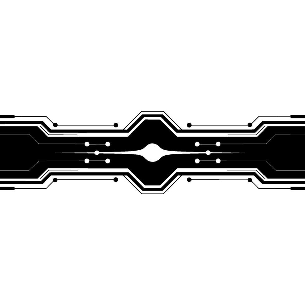 Futuristic Tech Black Circuitry On White Background vector