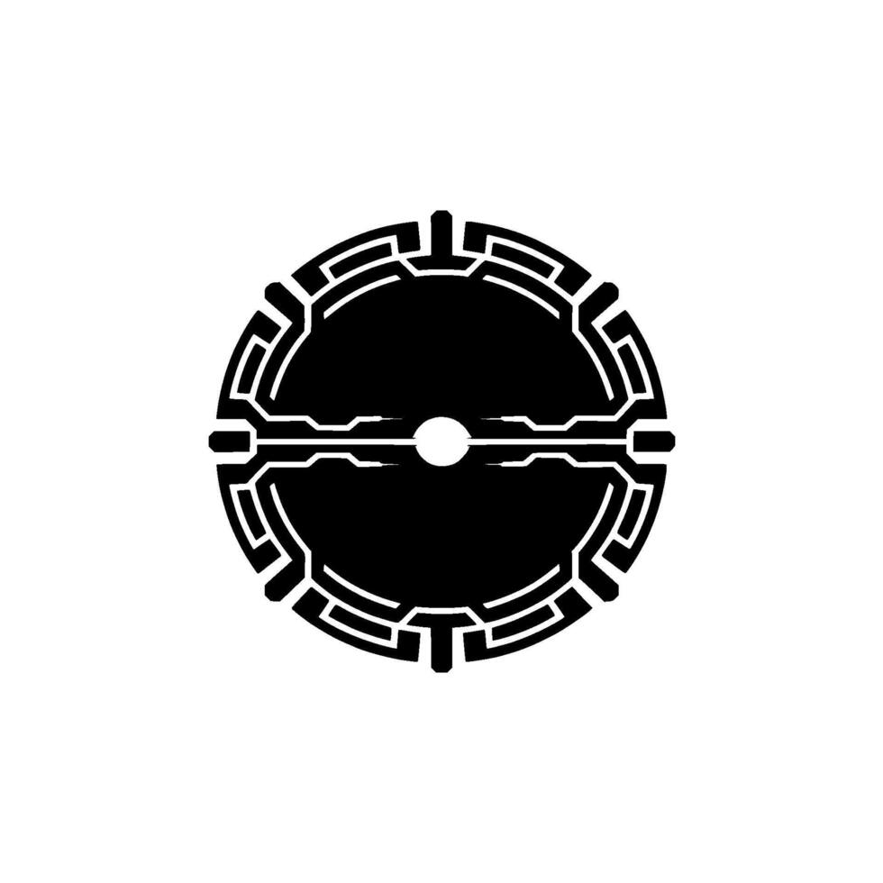 Futuristic Tech Orb In Black And White Abstract vector