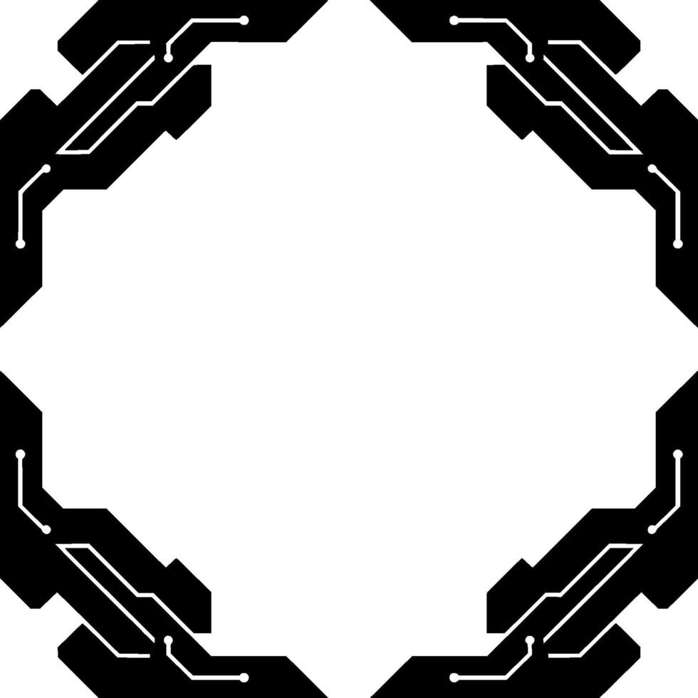 Futuristic Circuit Board Frame With White Space vector