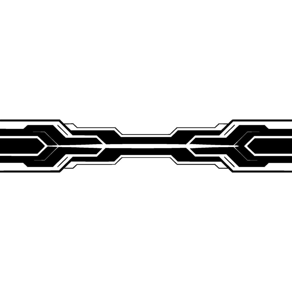 Futuristic Tech Border Black Silver Abstract On White vector