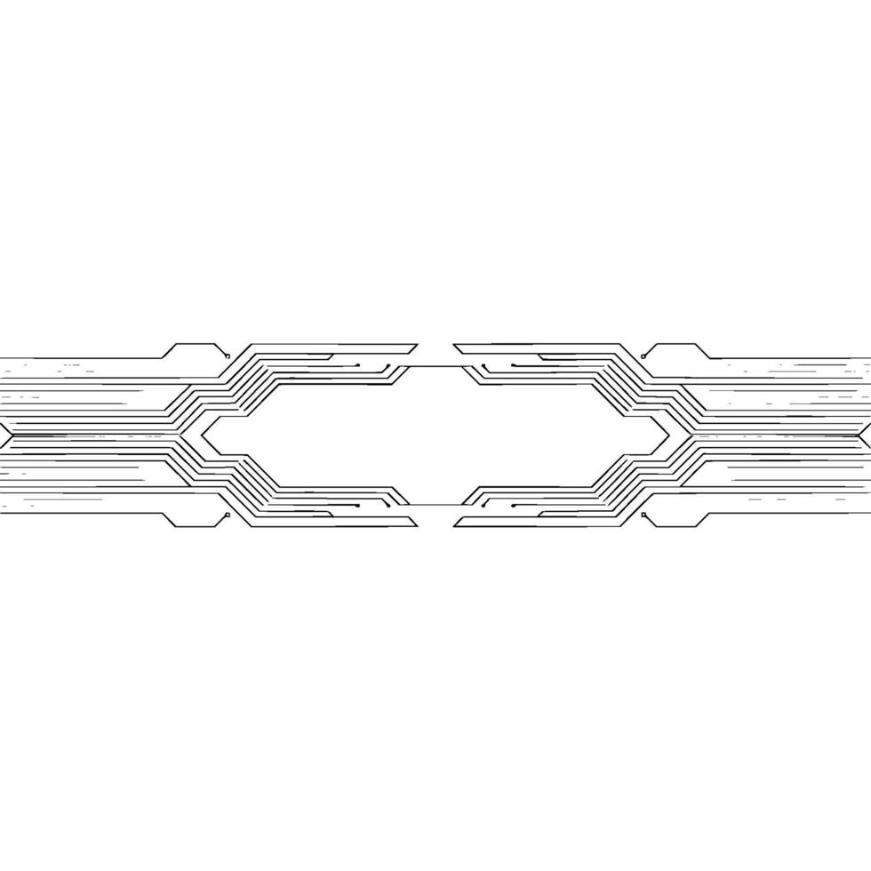 Minimalist Circuit Board On White Background - Lines vector