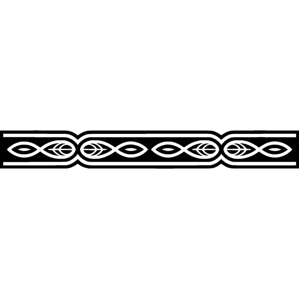 Black And White Geometric Border On Gradient Background - Seamless vector
