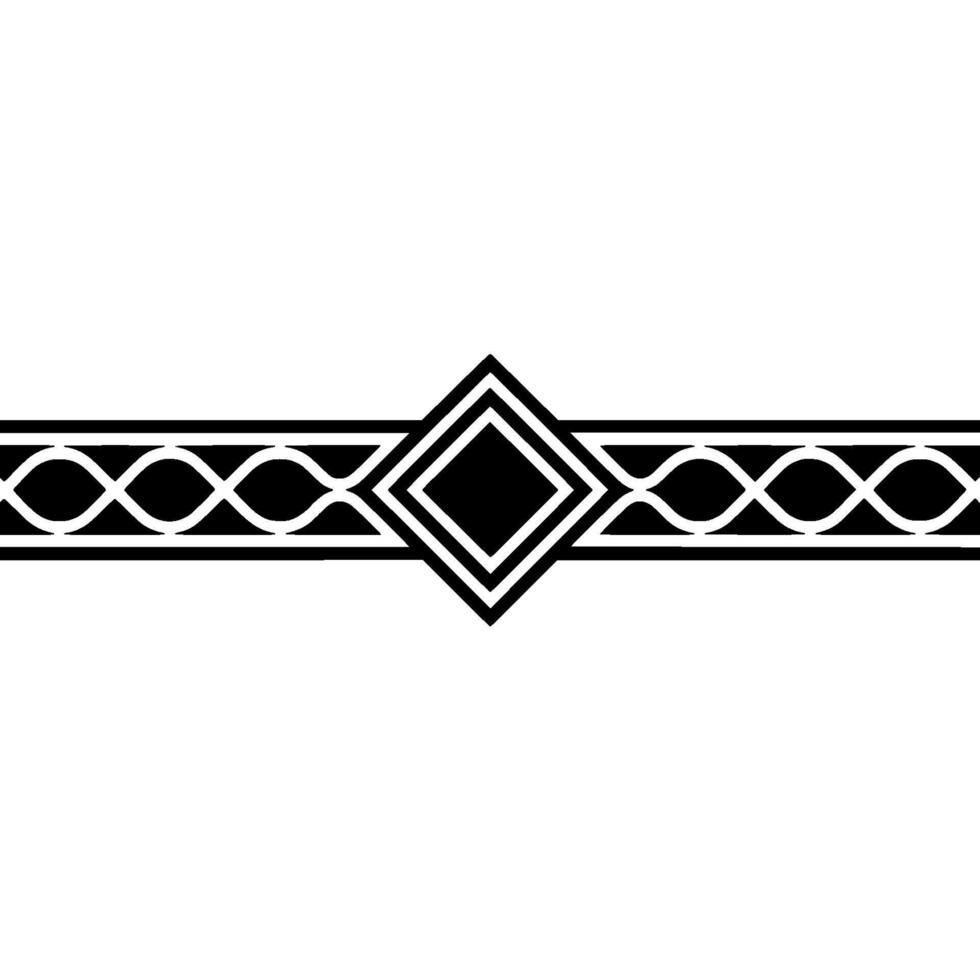 Geometric Black And White Border Element - Monochrome vector