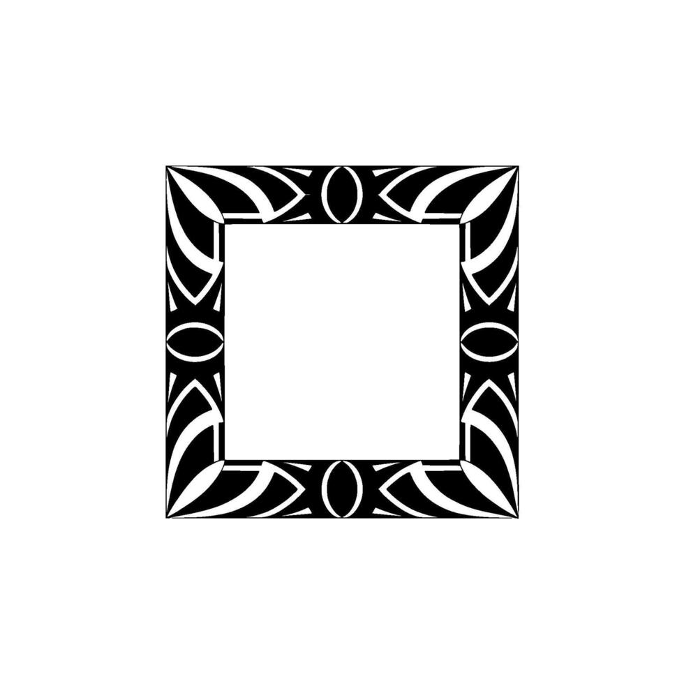 Geometric Art Deco Frame In Black And White - Square vector