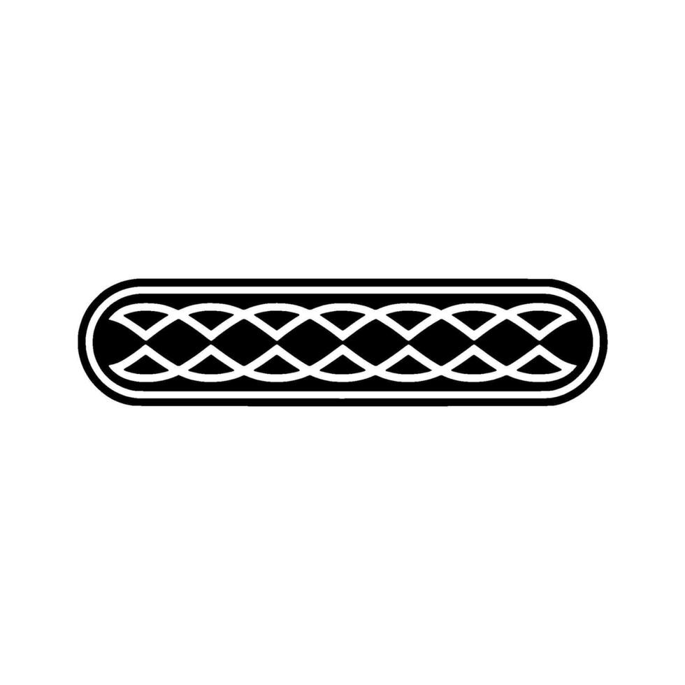 Celtic Knot Border Element, Black And White, Simple Decorative vector