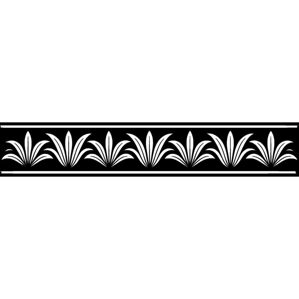 Elegant Art Deco Plant Border On Cream Backdrop vector
