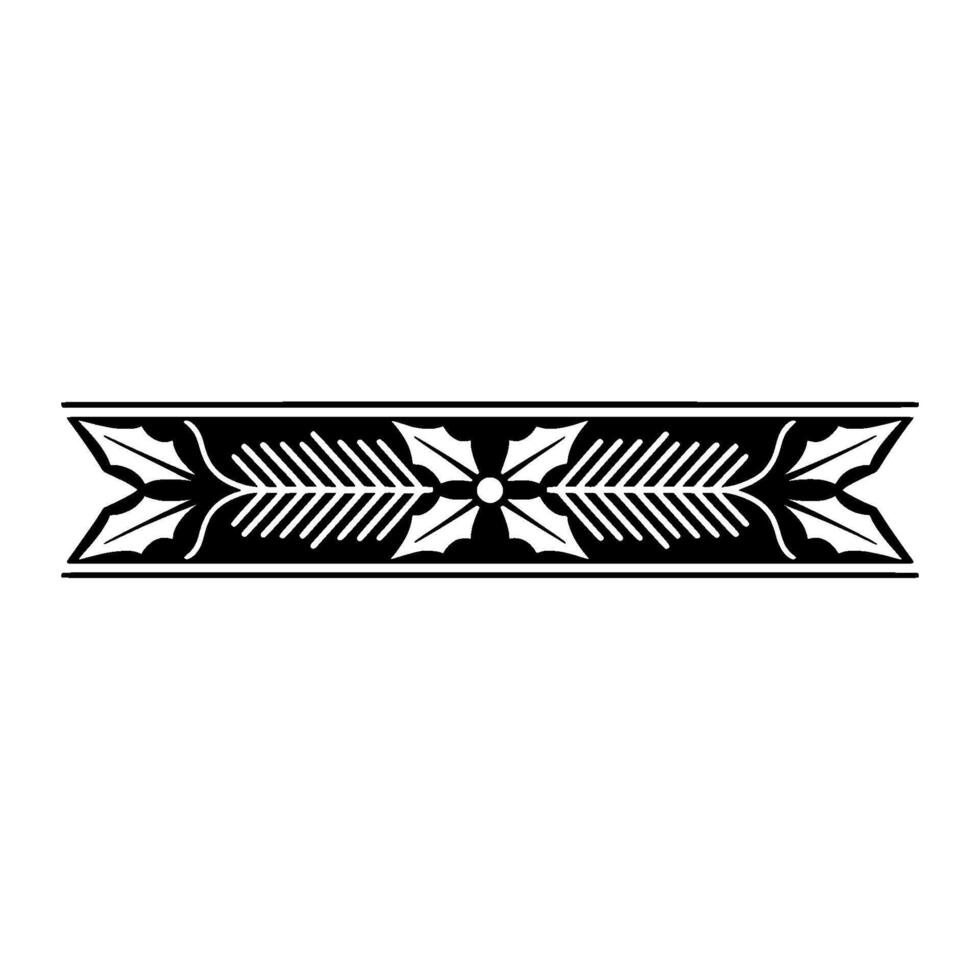 Elegant Black White Floral Border Element - Pattern vector