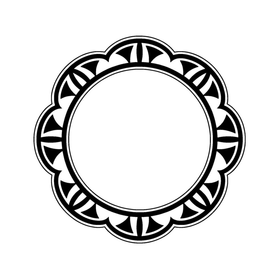 Decorative Circular Frame Black And White Floral Ornament vector
