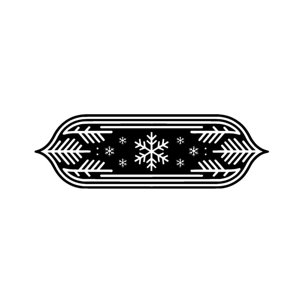 Minimalist Winter Banner With Snowflakes And Foliage Illustration vector
