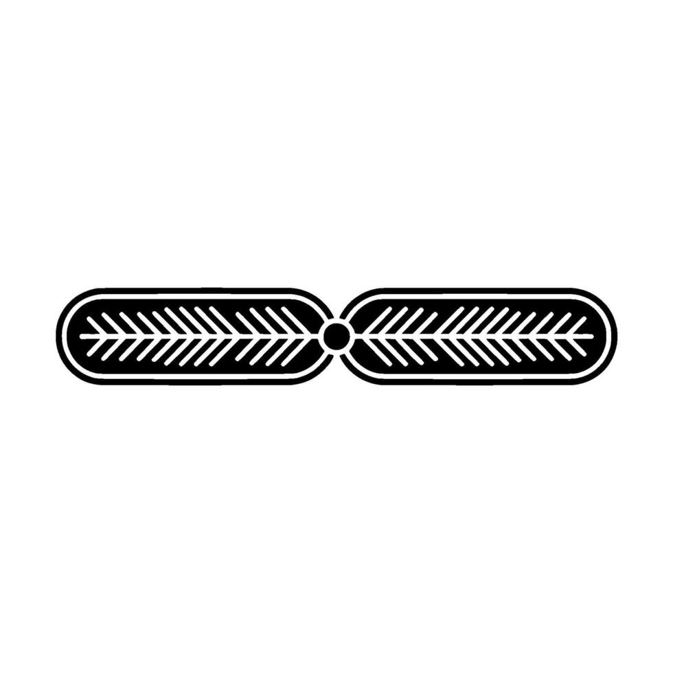 Geometric Leaf Ornament, Black And White, Minimalist Illustration vector