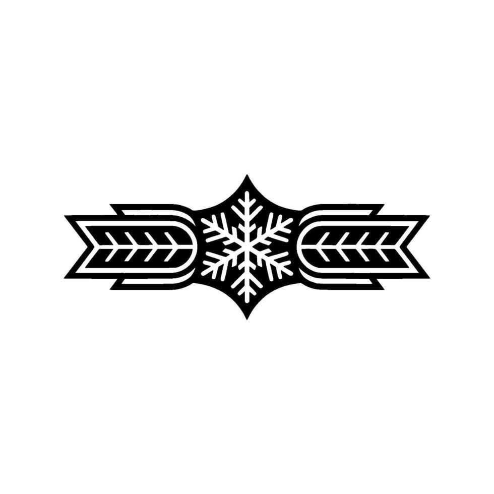Minimalist Winter Snowflake Element On Neutral Background vector