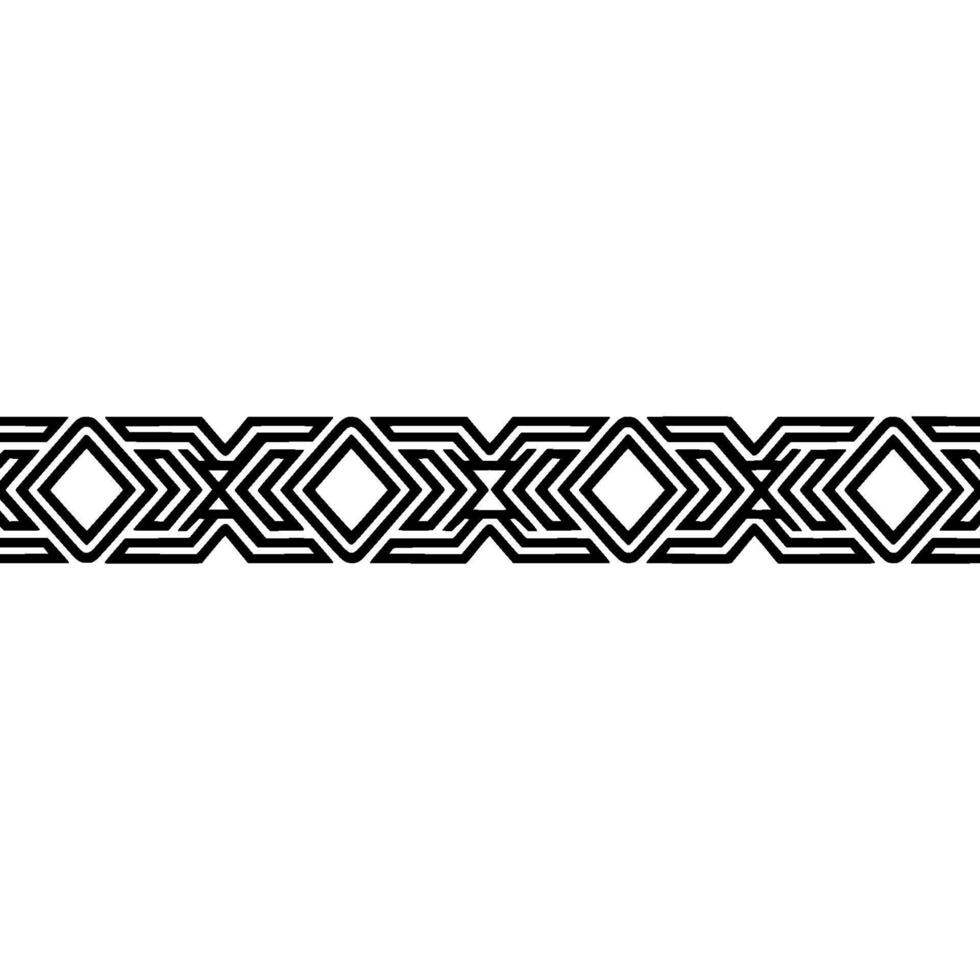 Geometric Black And White Border On White Background - Repetitive vector