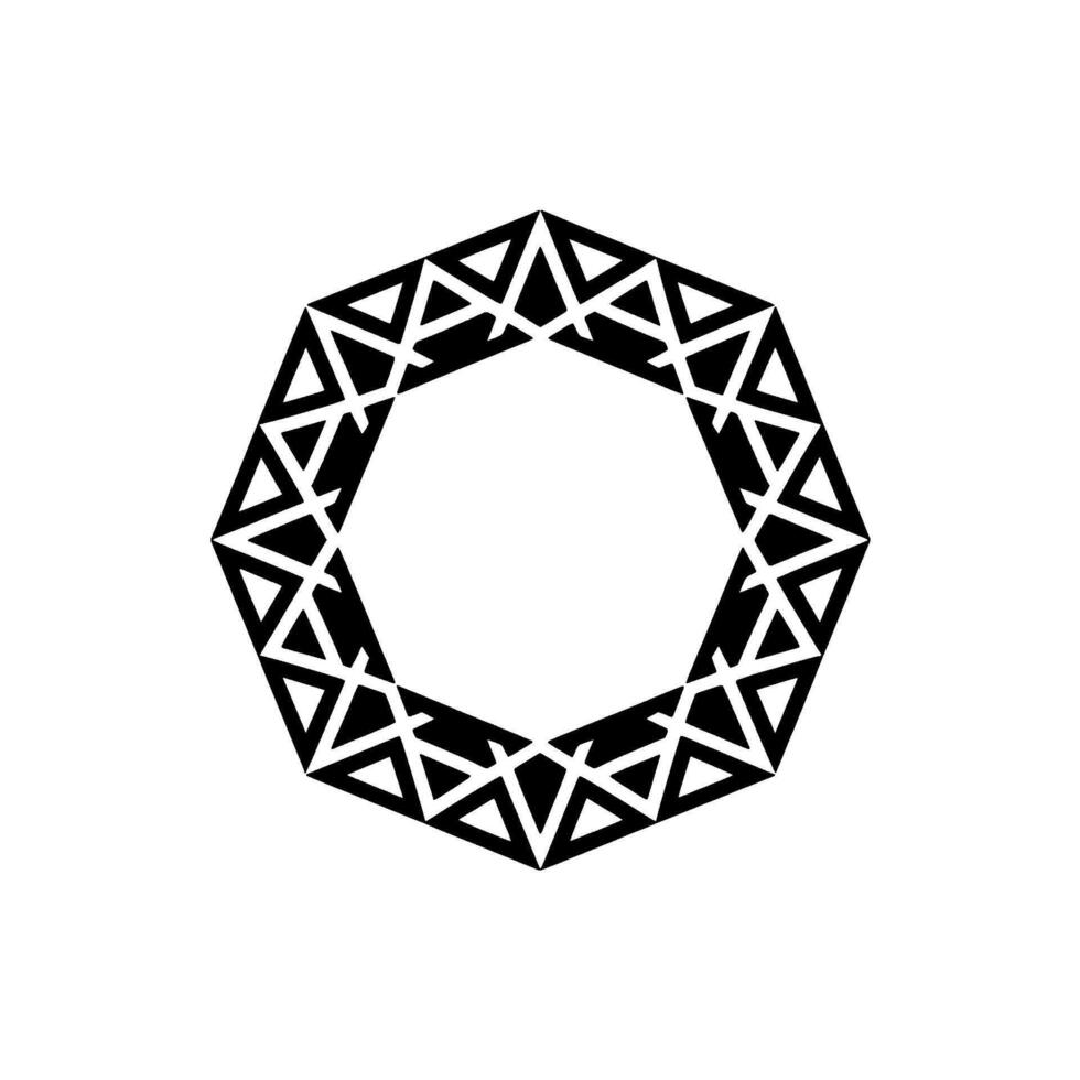 Geometric Black And White Abstract Octagon vector