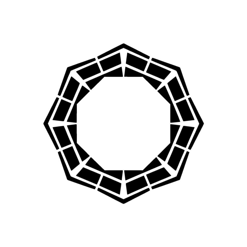 Geometric Black And White Abstract Octagon - Shape vector