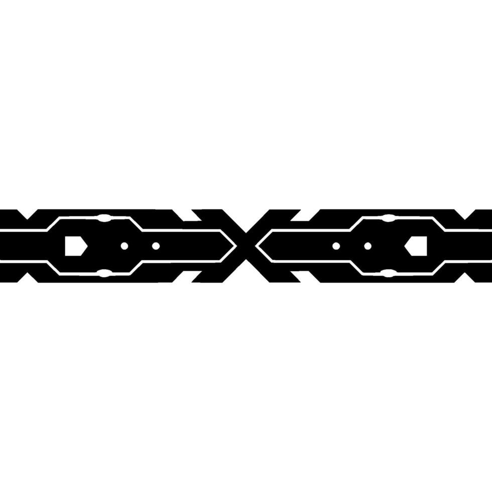Futuristic Circuit Border Black White Geometric Elements On White vector