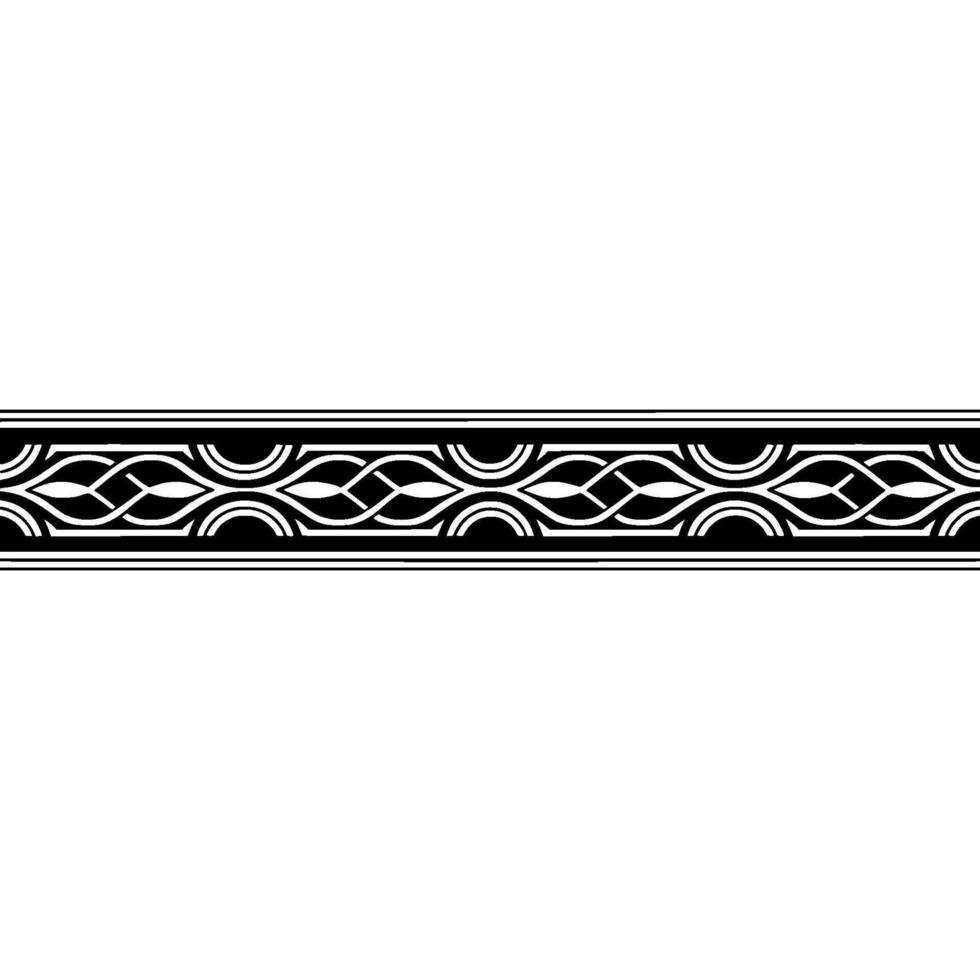 Elegant Black White Patterned Border, Minimalist vector
