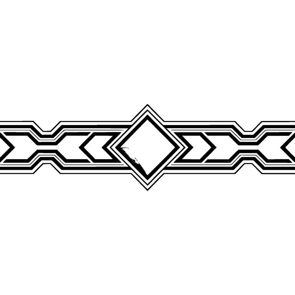Geometric Diamond Tribal Stripe, Minimalist On White vector
