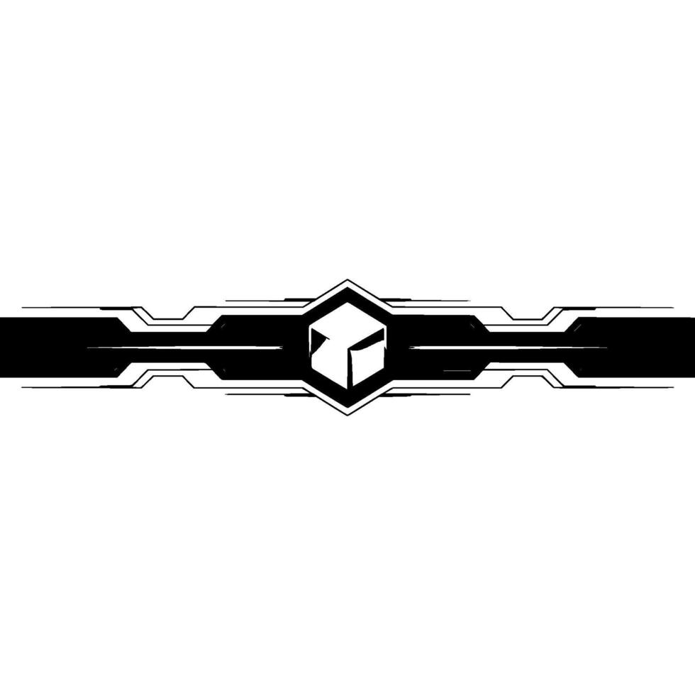 Minimalist Tech Hexagon With Black Stripe On White Background vector