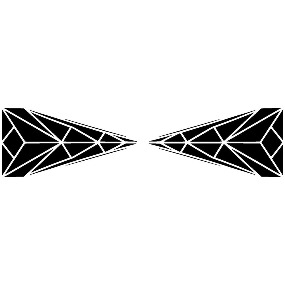 Geometric Abstract Two Black Prism Shapes On White Background vector