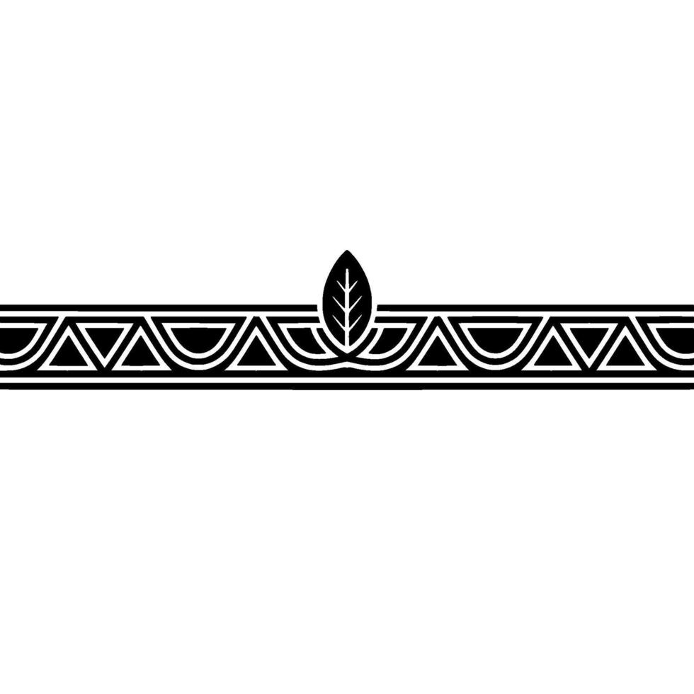 Decorative Geometric Border With Leaf Element, Minimalist vector