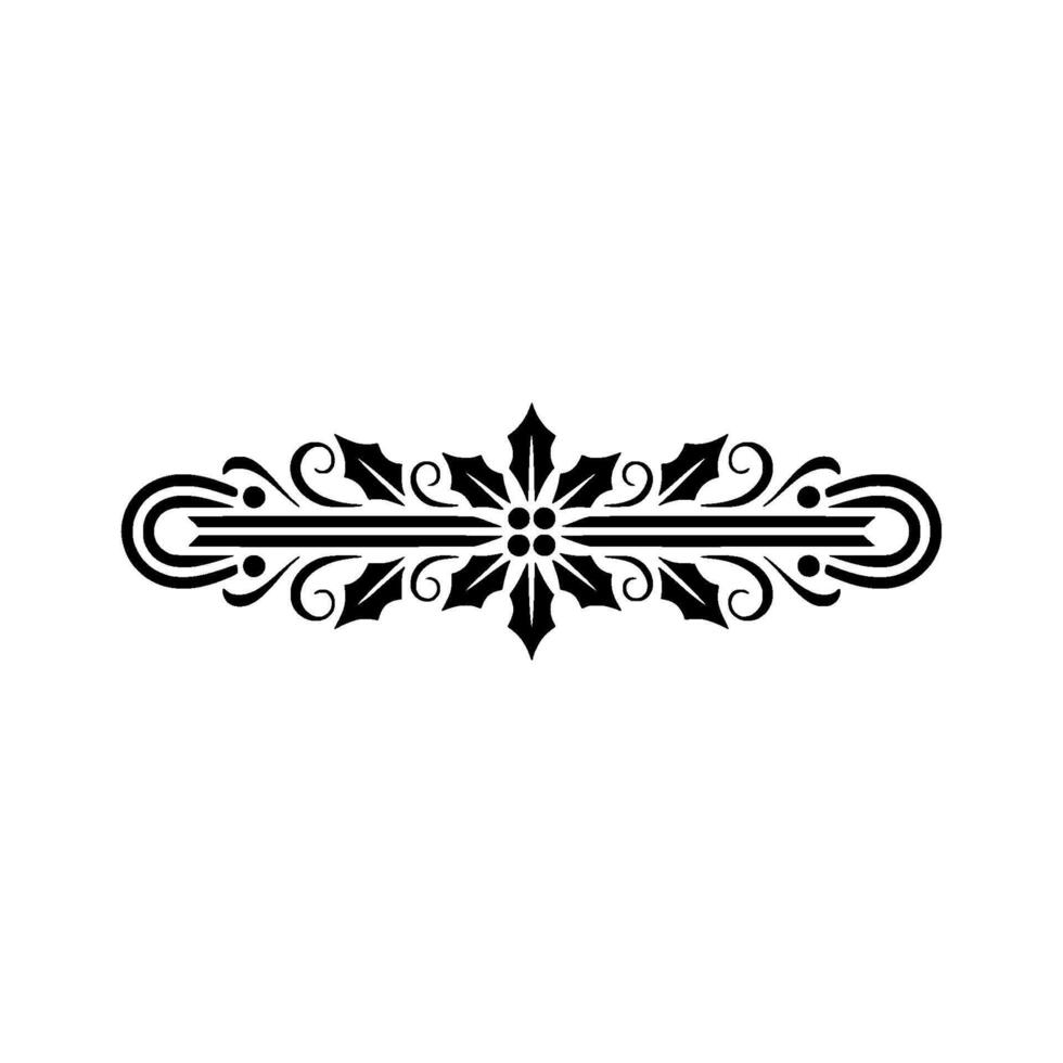 Elegant Black Ornamental Border On White Background - Symmetry vector