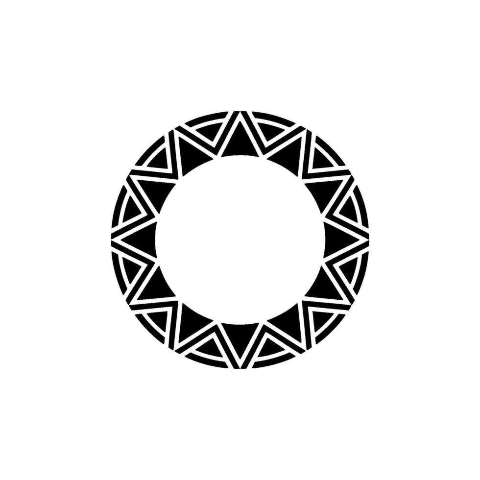 Minimalist Geometric Circle Tribal Pattern On White Background vector