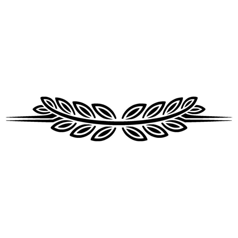 Minimalist Laurel Wreath Ornament On White Background vector