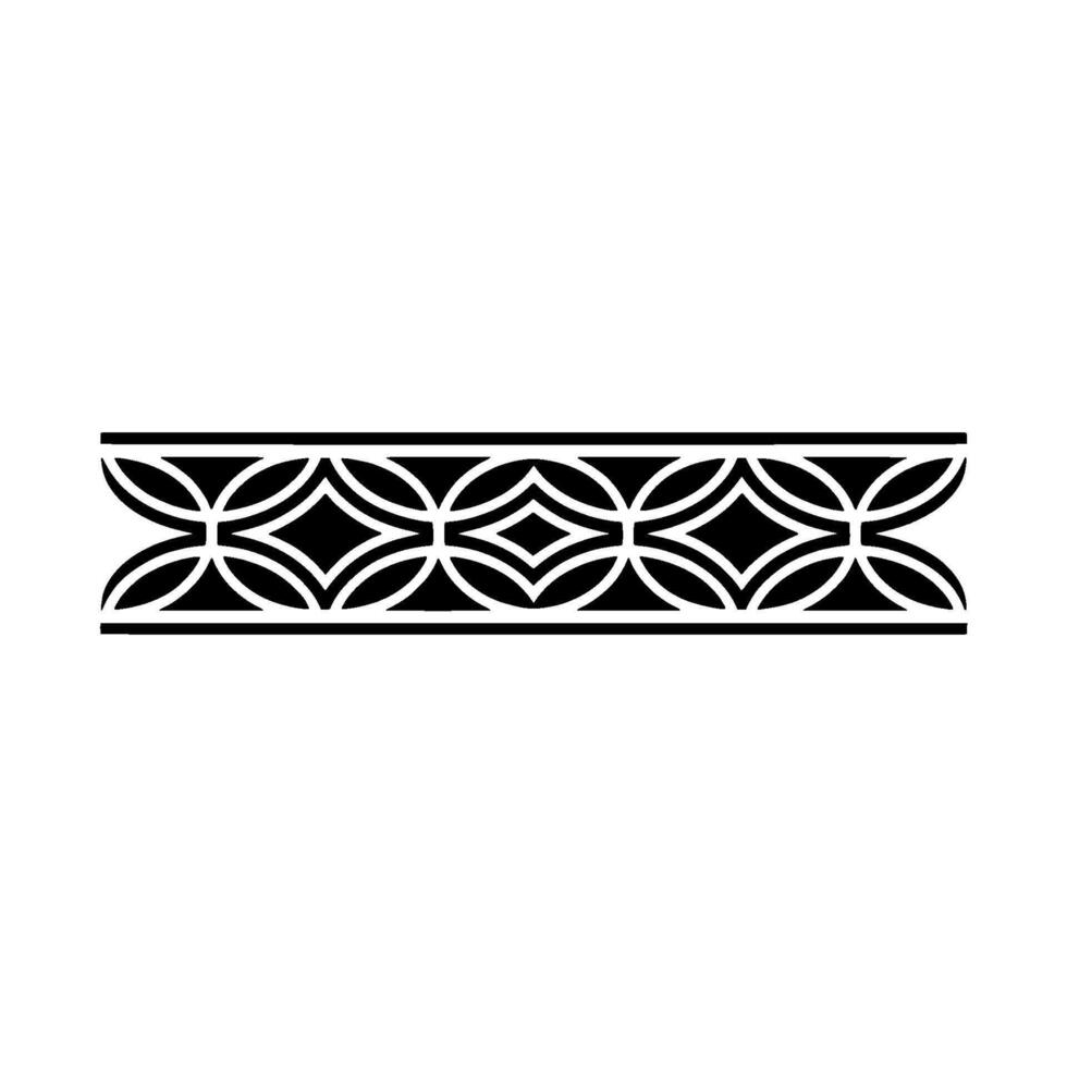 Elegant Geometric Border In Black White - Pattern vector