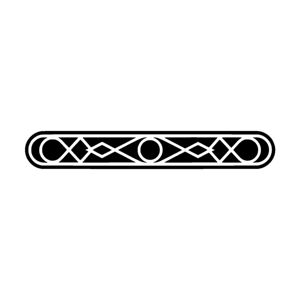 Minimalist Geometric Black And White Ornament On White Background - Element vector