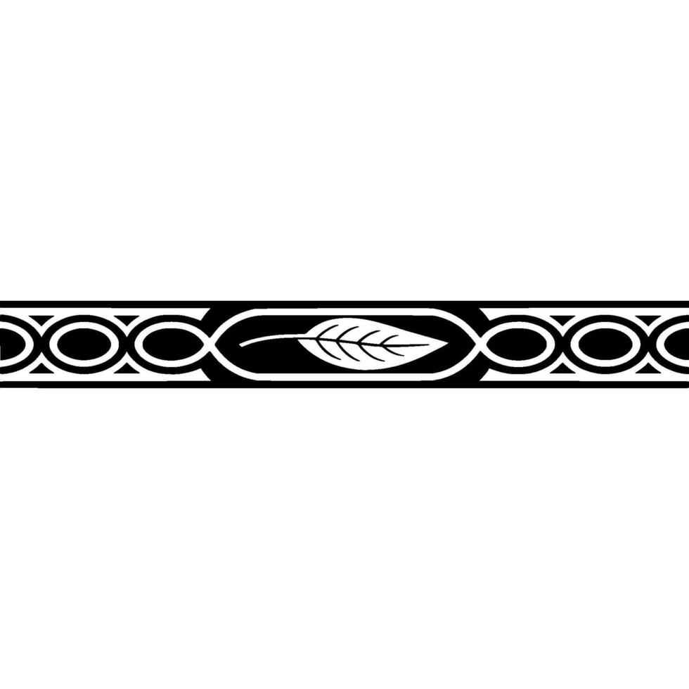Minimalist Black And White Leaf Border - Floral vector