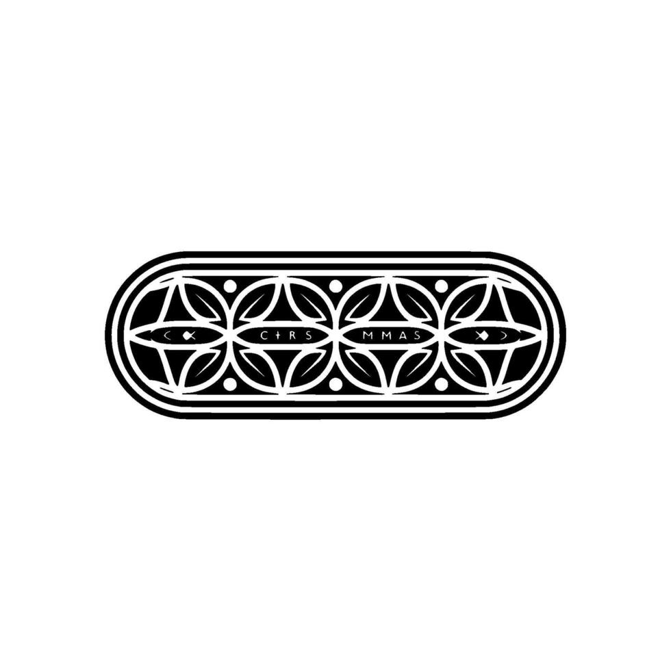 Black White Christmas Geometric On White Background vector