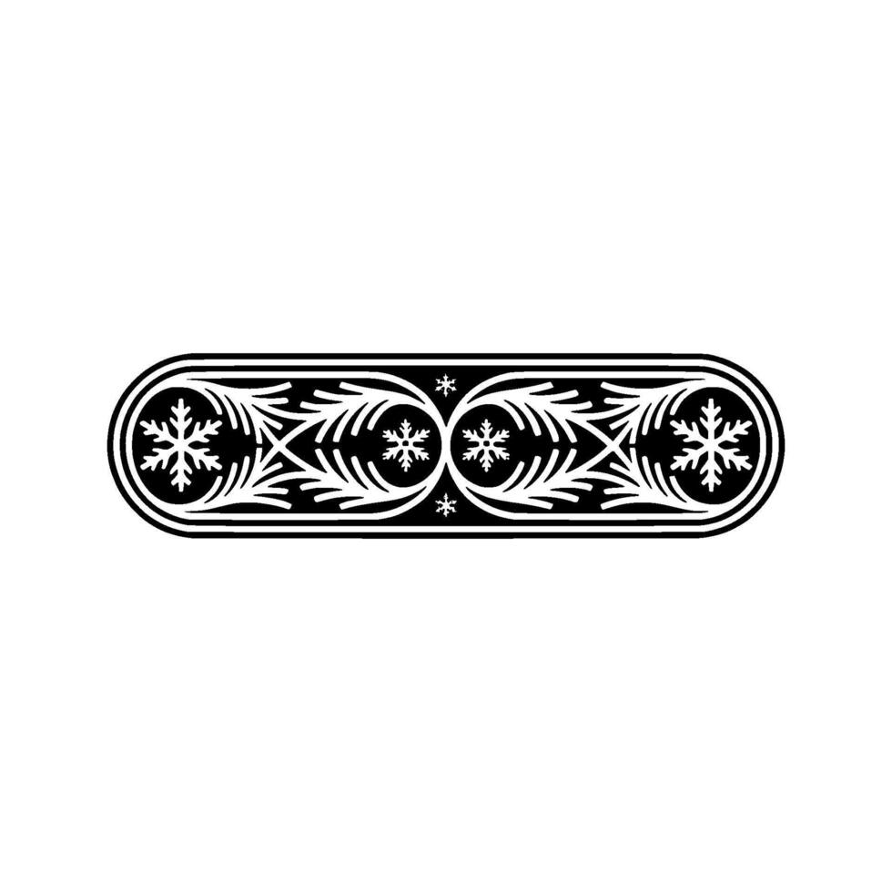Elegant Black And White Winter Border - Ornament vector