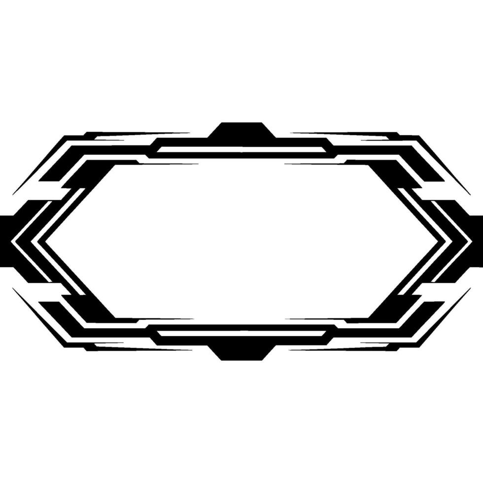Futuristic Hexagonal Frame In Black And White vector