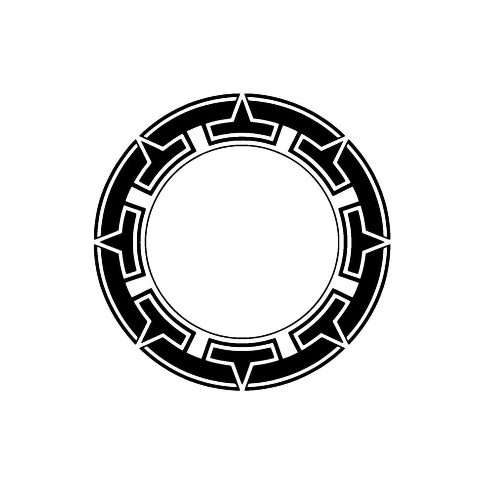 Geometric Black White Circular Element On White Background vector