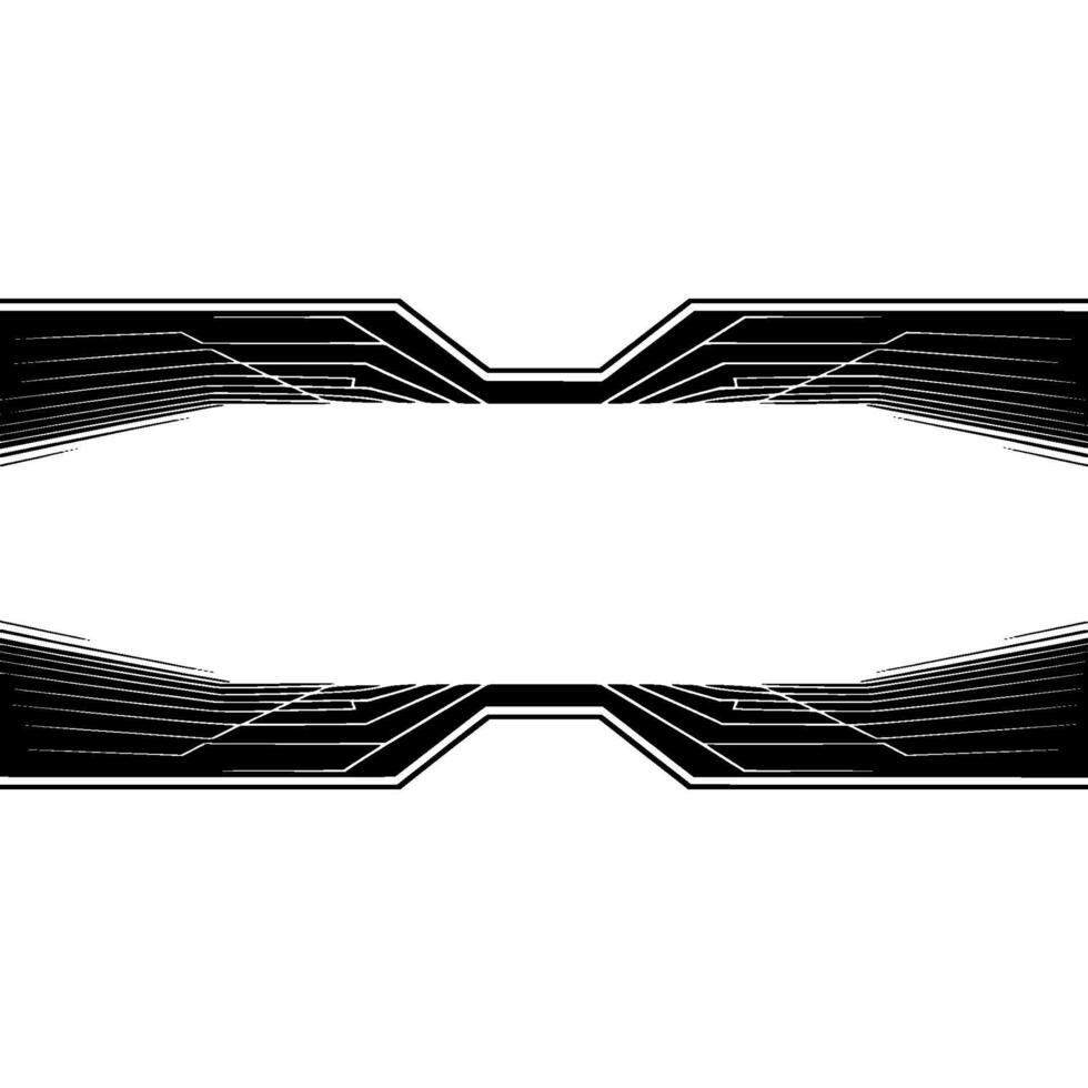 Geometric Abstract, Techy Frame, Black And White, Minimalist vector