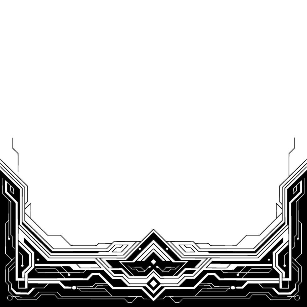 Futuristic Tech Background Circuit Board Frame, Clean Minimalist vector