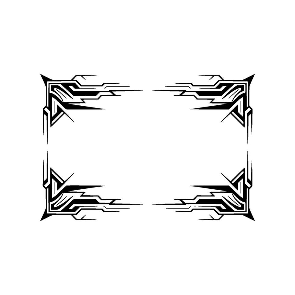 Futuristic Abstract Border, Geometric Frame On White Background vector