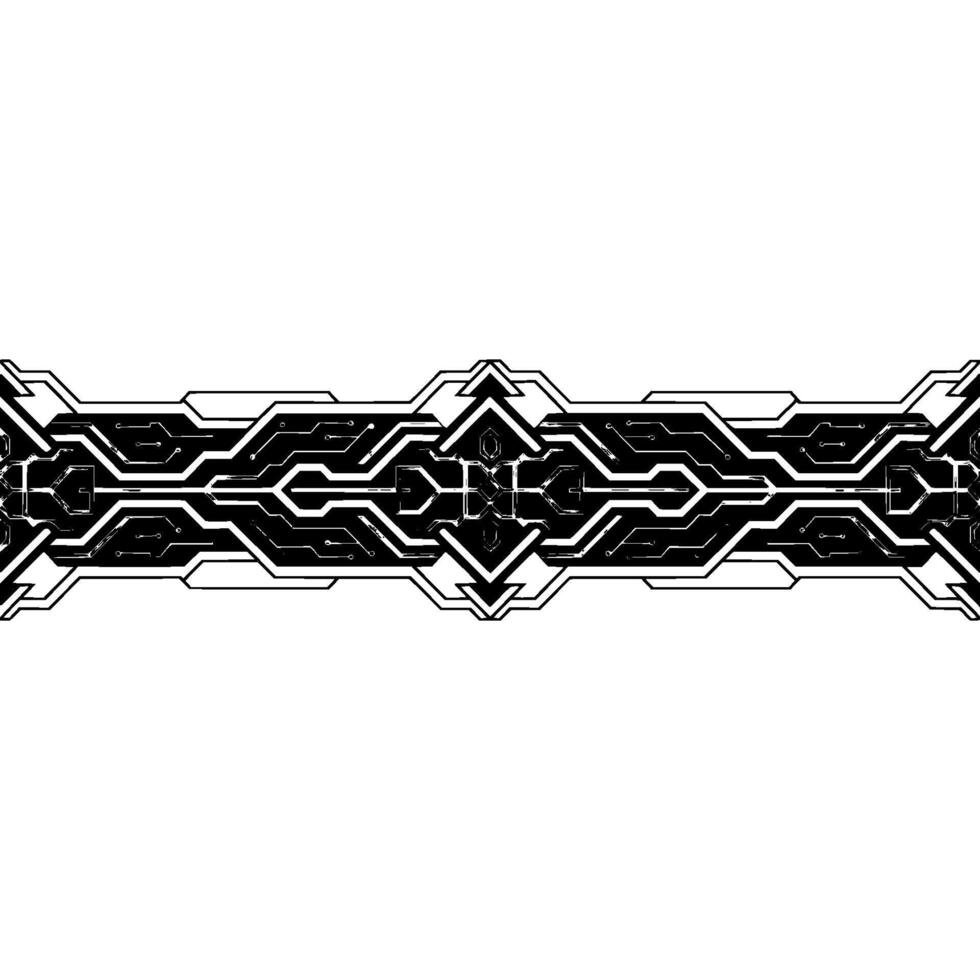 Tech Border Symmetric Circuit Board On White Background vector