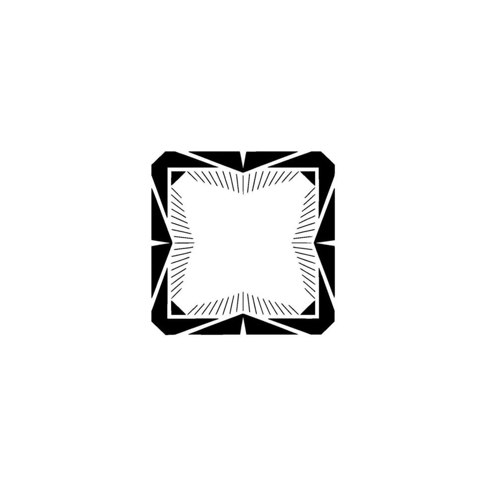 Geometric Starburst Frame On White Background, Minimalist vector