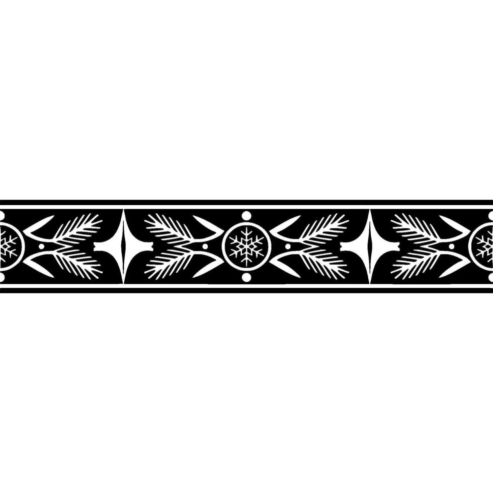 Decorative Winter Border Black And White Christmas vector
