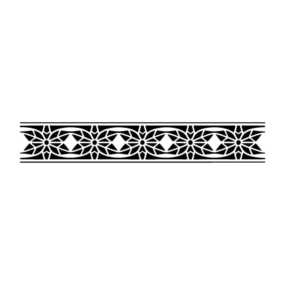 Geometric Black And Red Ornamental Border On White Background vector